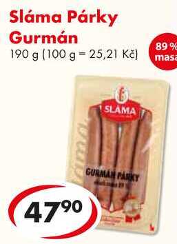 Sláma Párky Gurmán, 190 g