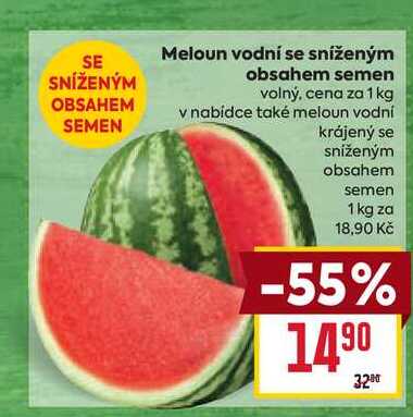Meloun vodní se sníženým obsahem semen volný, cena za 1kg  