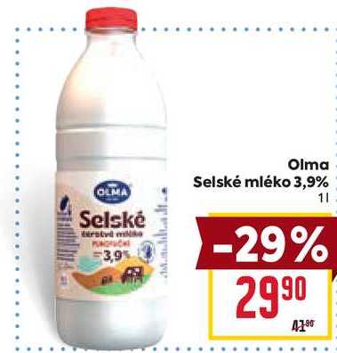 Olma Selské mléko 3,9% 1l