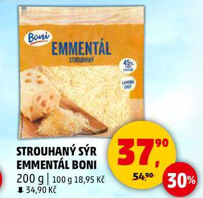 STROUHANÝ SÝR EMMENTÁL BONI, 200 g  