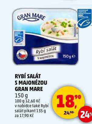 RYBÍ SALÁT S MAJONÉZOU GRAN MARE, 150 g  