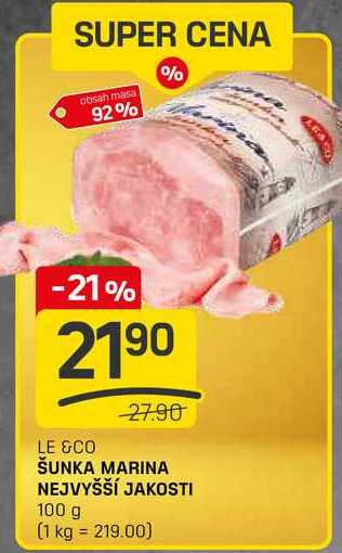 ŠUNKA MARINA NEJVYŠŠÍ JAKOSTI 100g
