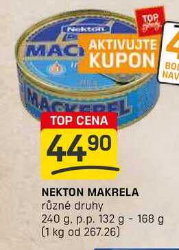 NEKTON MAKRELA různé druhy 240 g. p.p. 132 g - 168 g 