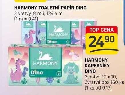 HARMONY KAPESNÍKY DINO 3vrstvé 10 x 10, 2vrstvé box 150 ks