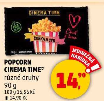 POPCORN CINEMA TIME různé druhy, 90 g