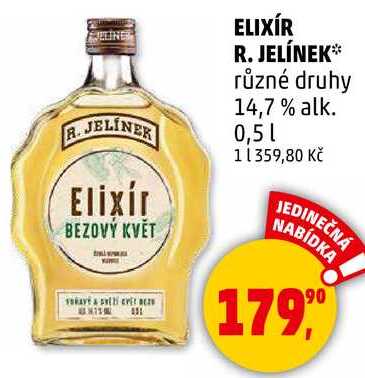 ELIXÍR R. JELÍNEK různé druhy 14,7 % alk., 0,5 l