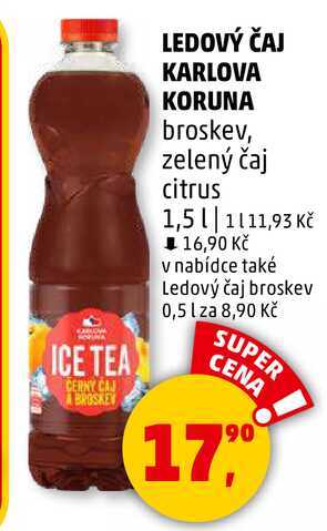 LEDOVÝ ČAJ KARLOVA KORUNA broskev, 1,5 l 