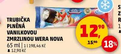 TRUBIČKA PLNĚNÁ VANILKOVOU ZMRZLINOU WERA NOVA, 65 ml  