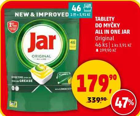 TABLETY DO MYČKY ALL IN ONE JAR Original, 46 ks  