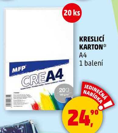 KRESLICÍ KARTON A4, 1 balení 