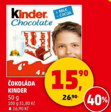 ČOKOLÁDA KINDER, 50 g