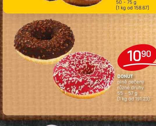 DONUT plně pečený různé druhy 55-57 g