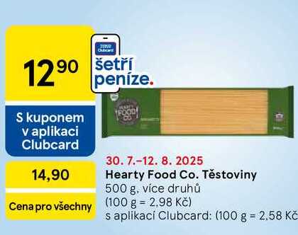 Hearty Food Co. Těstoviny, 500 g, více druhů 