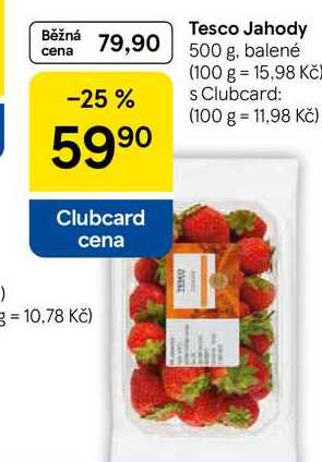 Tesco Jahody, 500 g, balené 