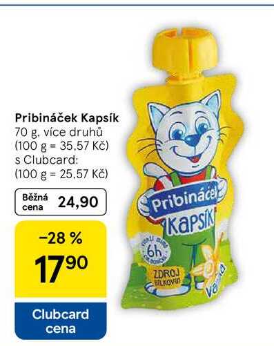 Pribináček Kapsík, 70 g, více druhů 