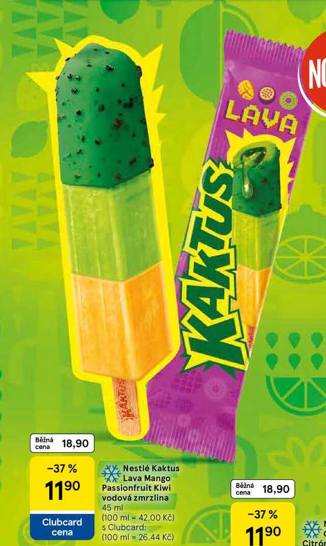 Nestlé Kaktus Lava Mango Passionfruit Kiwi vodová zmrzlina, 45 ml  