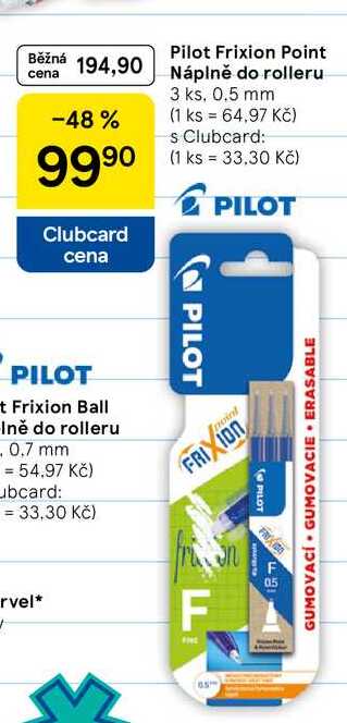 Pilot Frixion Point Náplně do rolleru, 3 ks, 0.5 mm  