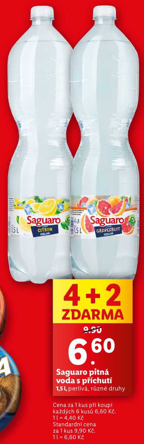 Saguaro pitná voda s příchutí, 1,5 l