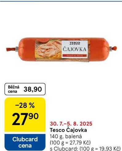 Tesco Čajovka, 140 g, balená  