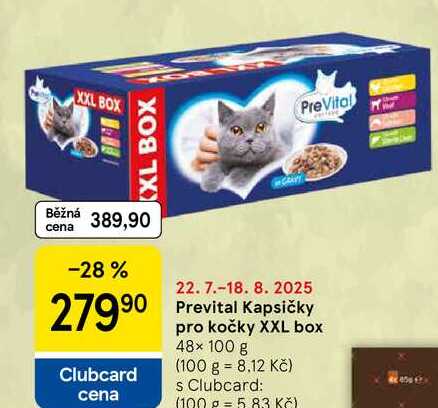 Prevital Kapsičky pro kočky XXL box, 48× 100 g 