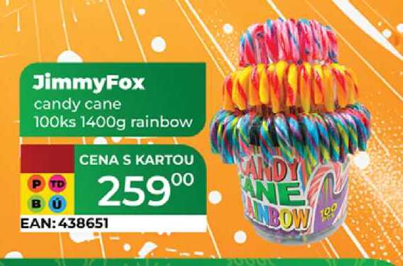JimmyFox candy cane 100ks 1400g rainbow