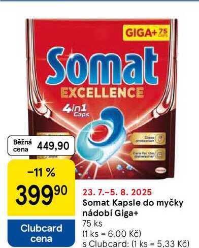 Somat Kapsle do myčky nádobí Giga+, 75 ks 