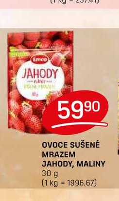 OVOCE SUŠENÉ MRAZEM JAHODY, MALINY 30 g 