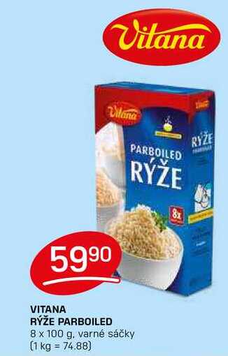 VITANA RÝŽE PARBOILED 8 x 100 g, varné sáčky