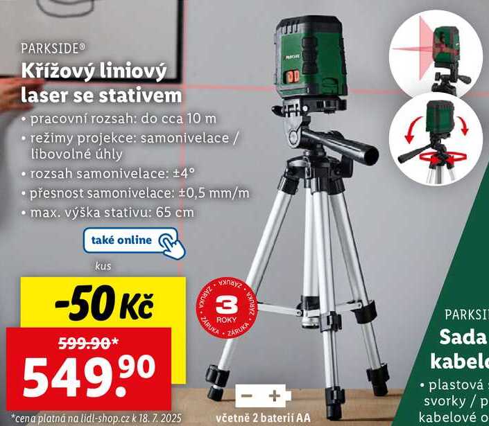 Křížový liniový laser se stativem