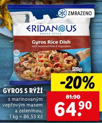 GYROS S RÝŽÍ, 750 g