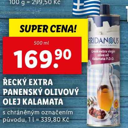 ŘECKÝ EXTRA PANENSKÝ OLIVOVÝ OLEJ KALAMATA, 500 ml