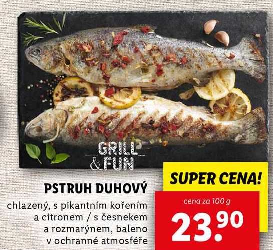 PSTRUH DUHOVÝ, cena za 100 g 