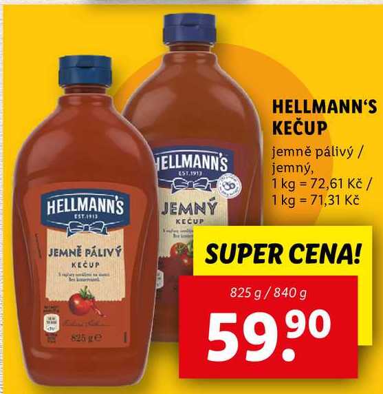 HELLMANN'S KEČUP, 825 g/840 g