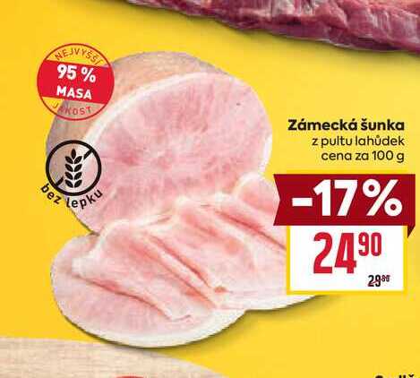 Zámecká šunka z pultu lahůdek cena za 100g