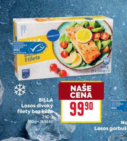BILLA Losos divoký filety bez kůže 250 g
