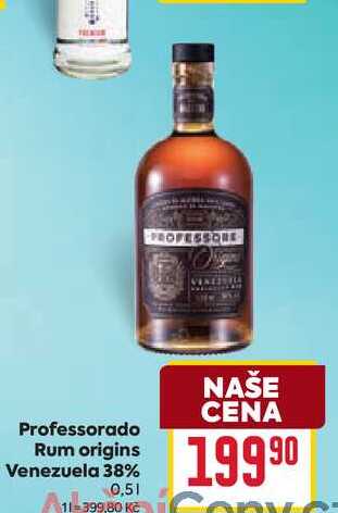 Professorado Rum origins Venezuela 38% 0,5l