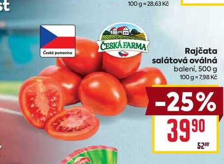 Rajčata salátová oválná balení, 500 g 