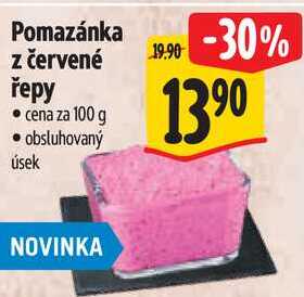 Pomazánka z červené řepy, cena za 100 g