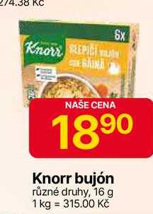 Knorr bujón různé druhy, 16 g