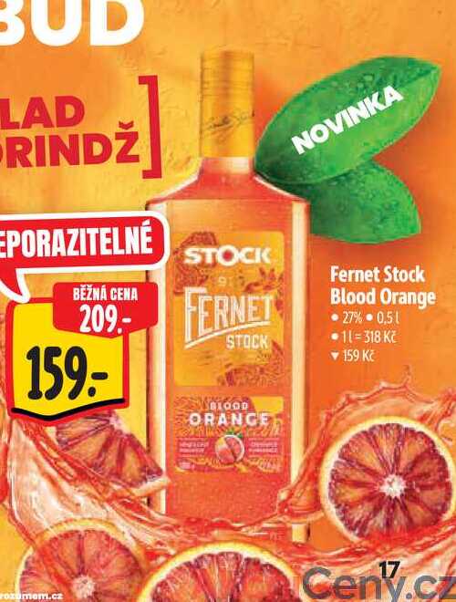 Fernet Stock Blood Orange, 0,5 l
