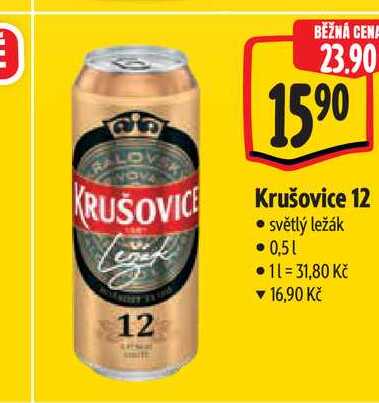  Krušovice 12 světlý ležák 0,5 l
