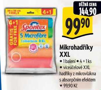 Mikrohadříky XXL, 4+1 ks 