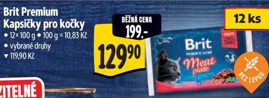 Brit Premium Kapsičky pro kočky, 12x 100 g