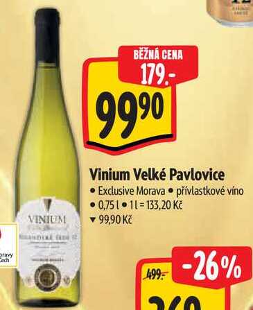 Vinium Velké Pavlovice Exclusive Morava, 0,75 l