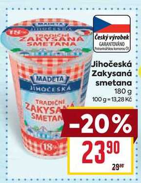 Jihočeská Zakysaná smetana 180 g 