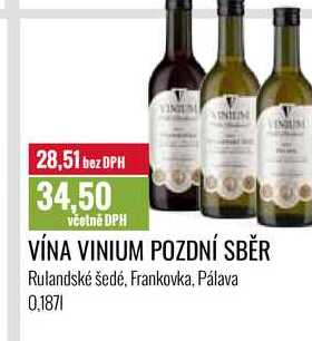 VÍNA VINIUM POZDNÍ SBĚR 0,187l