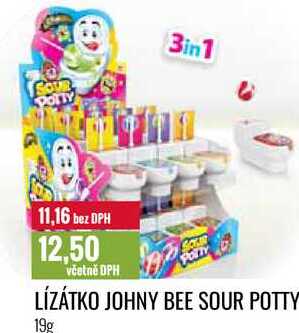LÍZÁTKO JOHNY BEE SOUR POTTY 19g 