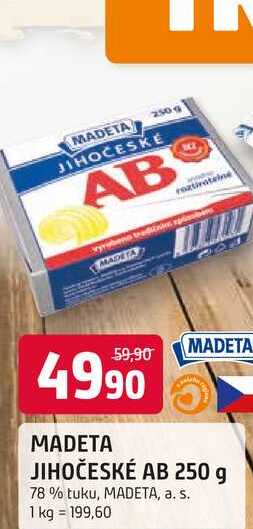 MADETA JIHOČESKÉ AB 250 g 78 % tuku