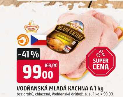 VODŇANSKÁ MLADÁ KACHNA A 1kg bez drobů, chlazená