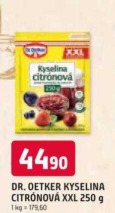 DR. OETKER KYSELINA CITRÓNOVÁ XXL 250 g 